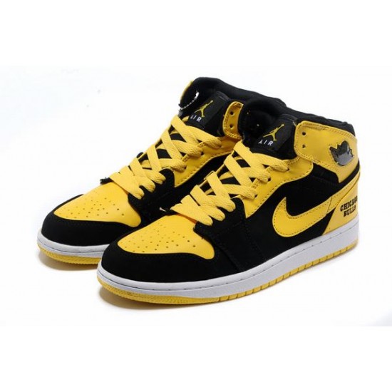 Air Jordan I (1) Retro Black Yellow White-129 Air Jordan I (1) Retro Black Yellow White-129