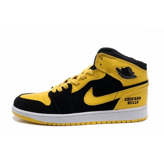 Air Jordan I (1) Retro Black Yellow White-129 Air Jordan I (1) Retro Black Yellow White-129